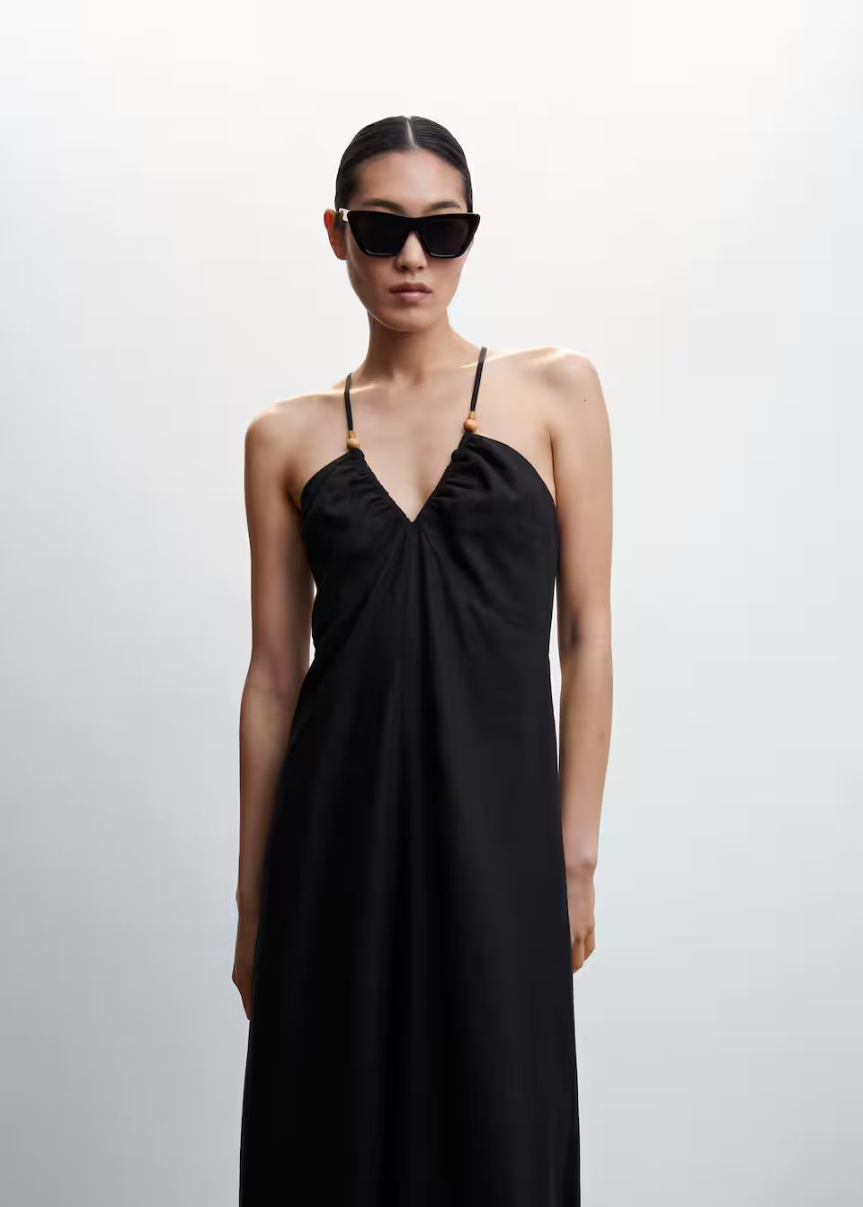 Linen cross-back dress | MANGO (US)