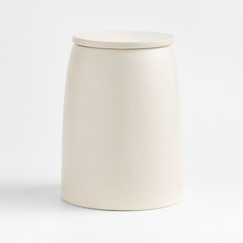 Craft Linen Stoneware 86-oz. Large Canister | Crate & Barrel | Crate & Barrel