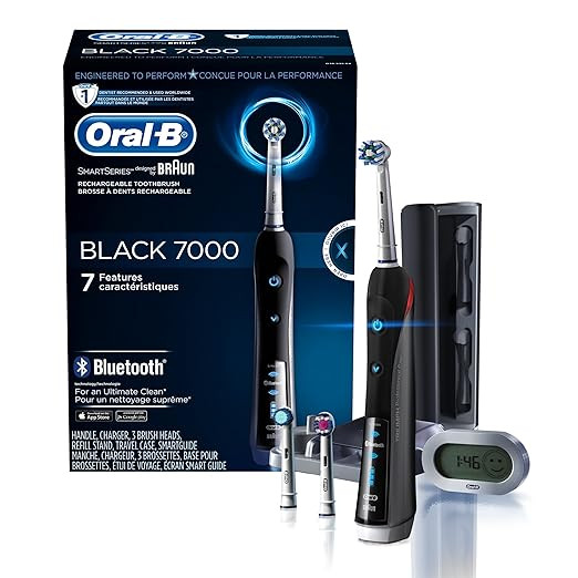 Oral-B 7000 SmartSeries Rechargeable Power Electric Toothbrush with 3 Replacement Brush Heads, Bl... | Amazon (US)
