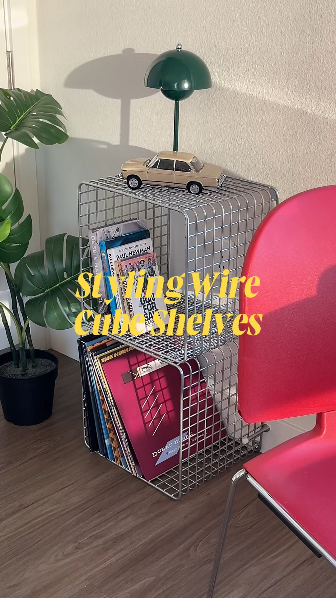 Wire Cube Shelves ☕️ #ltkhome #homedecor #midcentury #apartmentdecor