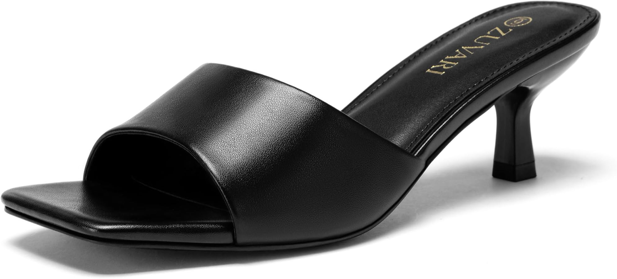 Women's Kitten Heels Sandals Square Open Toe Stiletto 2 Inch Low Heel Mules Dressy Slides Comfort... | Amazon (US)