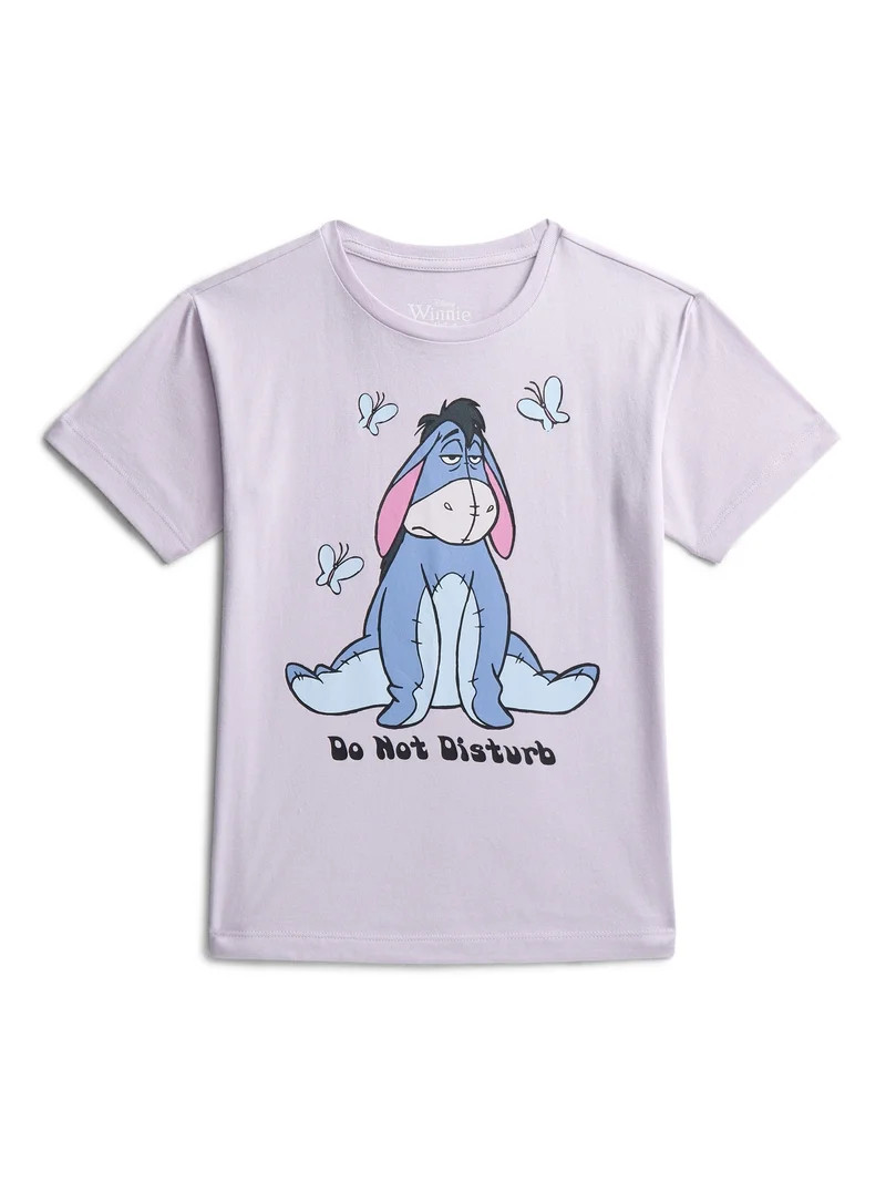 Winnie the Pooh Girls Do Not Disturb Graphic Tee with Short Sleeves, Sizes 4-16 | Walmart (US)