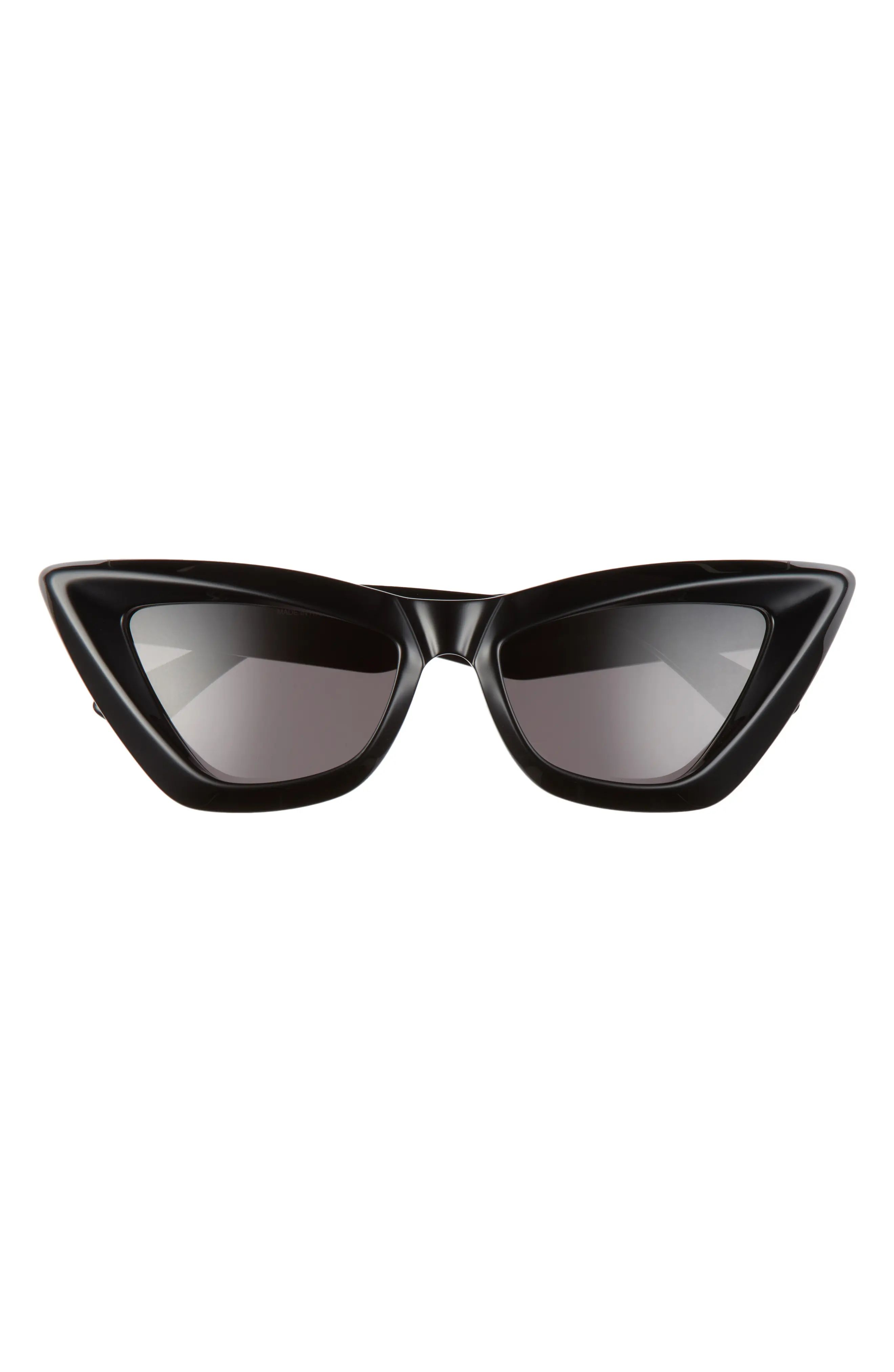 Women's Bottega Veneta 53mm Cat Eye Sunglasses - Black/ Grey | Nordstrom