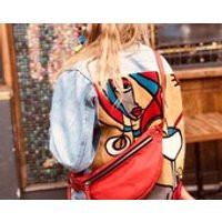 Red leather waist bag fanny pack bumbag , super light and extra soft | Etsy (US)