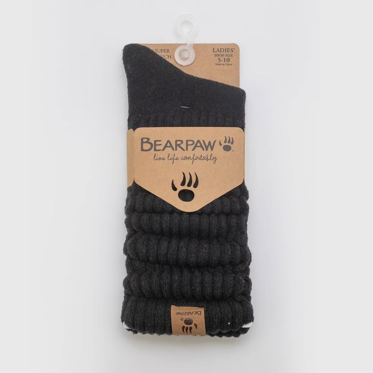 Bearpaw Women's Boot Crew Socks Rib Leg Slouch 1pk - Black | Target