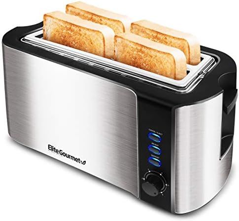 Elite Platinum ECT-3100 Cool Touch Long Slot Toaster with Extra Wide 1.25" Slots for Bagels, 6 Setti | Amazon (US)