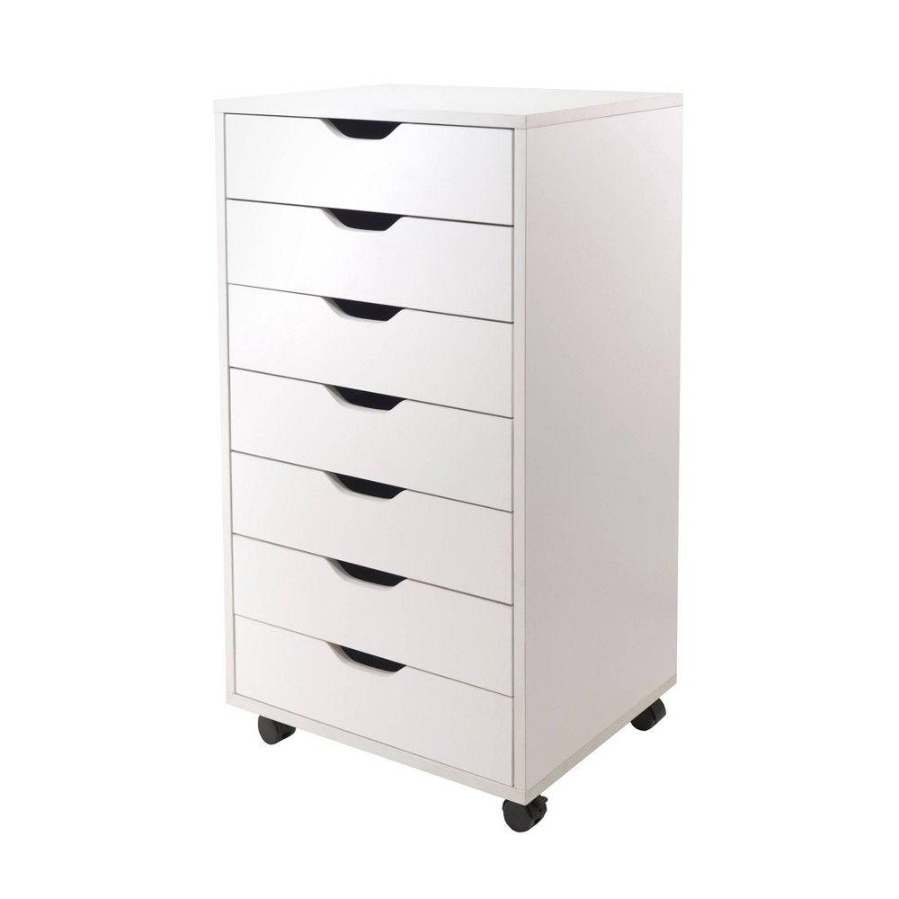 Halifax 7 Drawer Cabinet with Casters White - Winsome | Target
