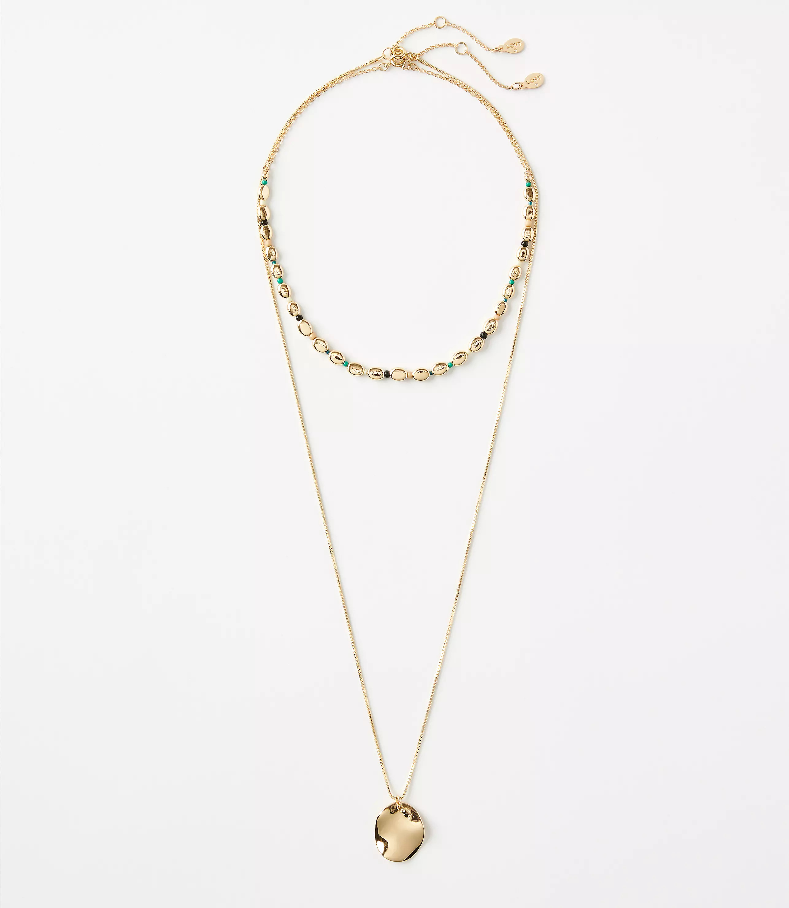 Beaded Layered Pendant Necklace | LOFT
