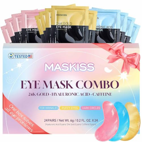 Maskiss Under Eye Patches (24 Pairs), 3 Colors Eye Masks Gift Set for Dark Circles Puffy Eyes, Undereye Bags and Wrinkles, Self Care Gifts for Birthday & Bachelorette Party | Amazon (US)