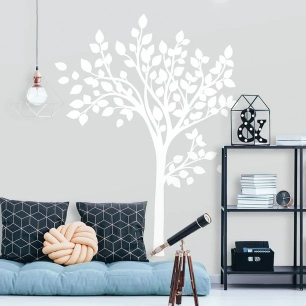 RoomMates Simple White Tree Peel and Stick Giant Wall Decals, 35.4 inches x 46.8 inches - Walmart... | Walmart (US)