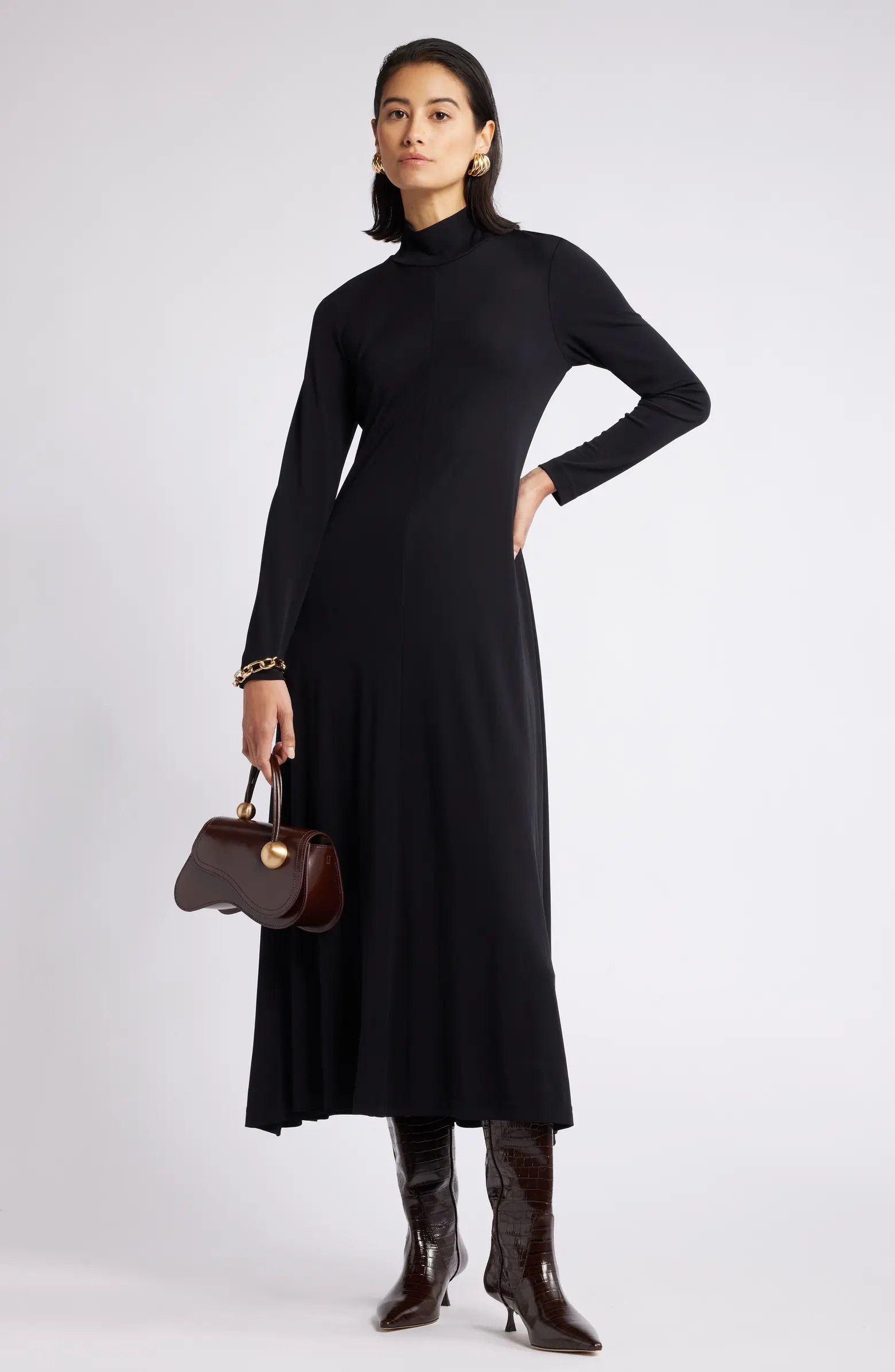 Long Sleeve Matte Jersey Dress | Nordstrom