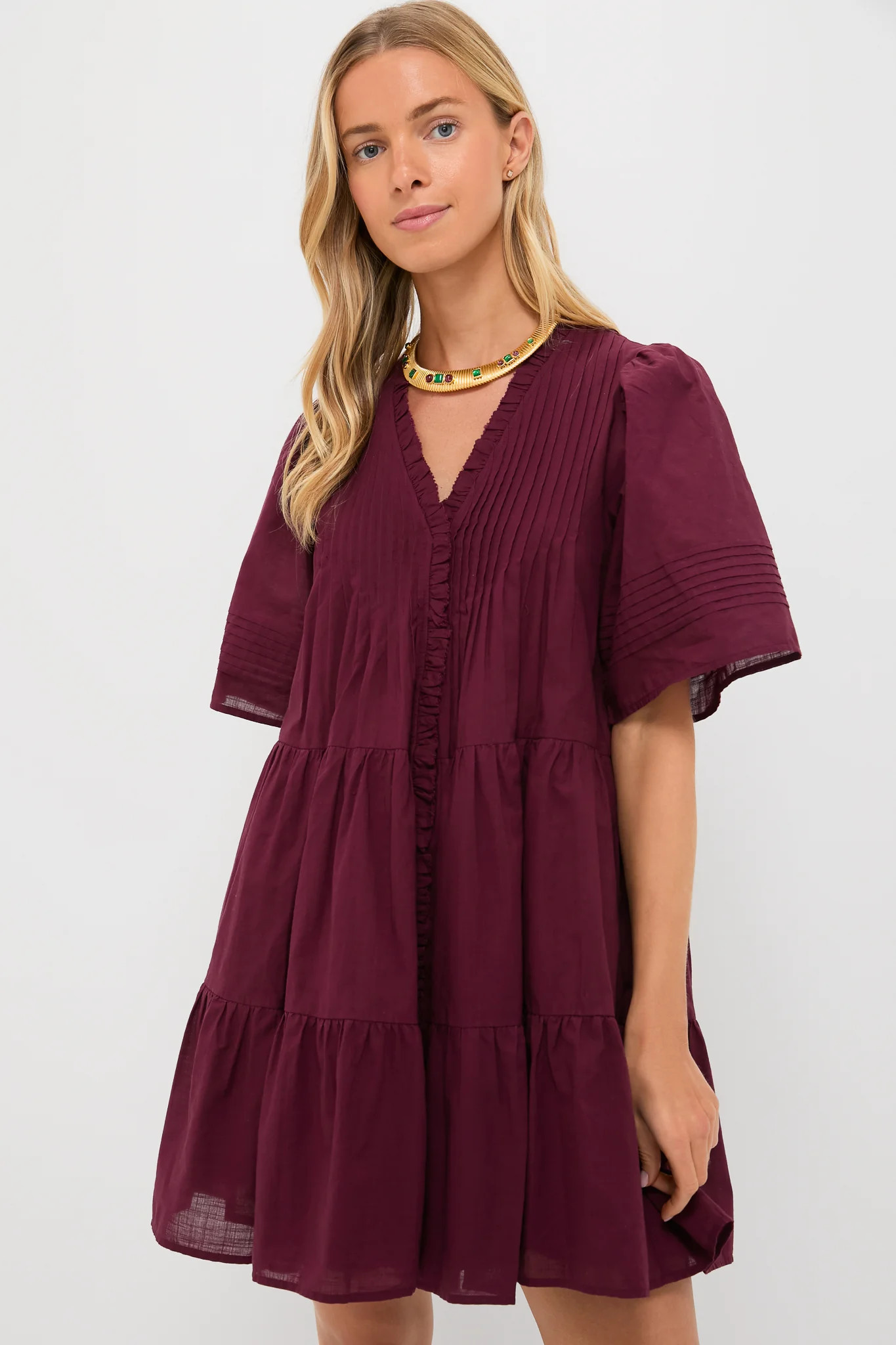 Exclusive Burgundy Anise Short Sleeve Dress | Tuckernuck (US)