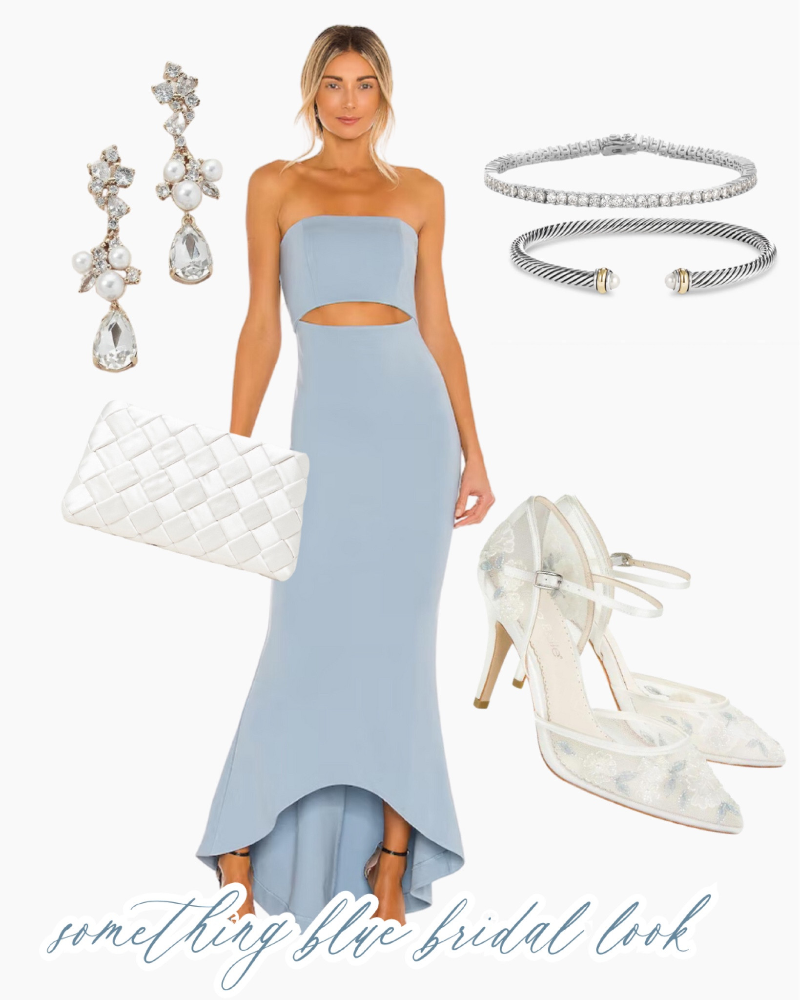 Something old something new something borrowed something blue- just for the brides. Perfect for an engagement photo outfit, rehearsal dinner outfit, or any bridal look 