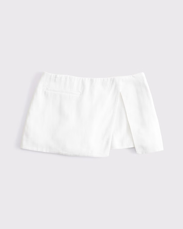 Women's Mid Rise Tailored Micro Wrap Mini Skort | Women's Bottoms | Abercrombie.com | Abercrombie & Fitch (US)