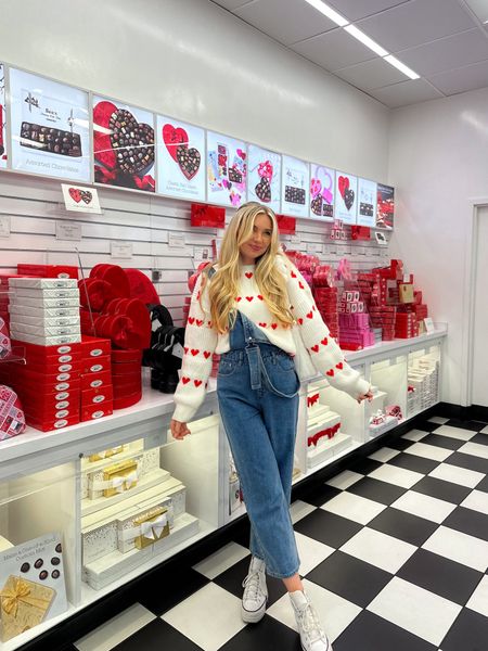 Valentine’s Day outfit: My sweater is from Beginning Boutique. I linked a similar one from Amazon in case it sells out again. My overalls are Vrg Girl (sold out) so I linked another pair I have + love. 

#LTKfindsunder50 #LTKfindsunder100 #LTKSeasonal