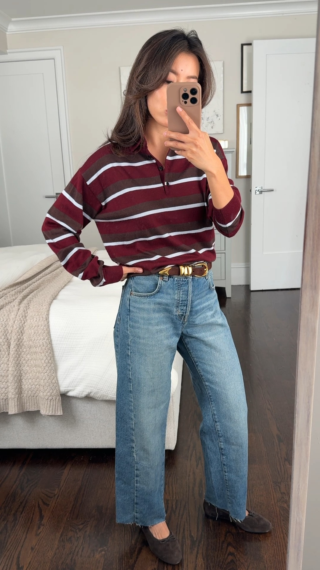 My favorite barrel jeans are currently half off! Cute with cuff, or with hems cut shorter. Also linked other jeans I like that are part of the sale 

• Striped polo sweater xxs, very lightweight

• Pieced barrel jeans 24 petite, these are a relaxed fit and fits looser at waist on me, you could possibly size down if between sizes 

I uncuffed and cut the hems to be ankle length for more versatility to wear with flats and sneakers

• Triple metal keeper belt xxs

• Ballet flats 5.5, I am usually in between 5 to 5.5 and took the bigger half

@madewell #madewell #madewellpartner #ad

Easy Mom style, petite friendly denim, casual fall outfit ideas 

#LTKPetite #LTKStyleTip #LTKSeasonal