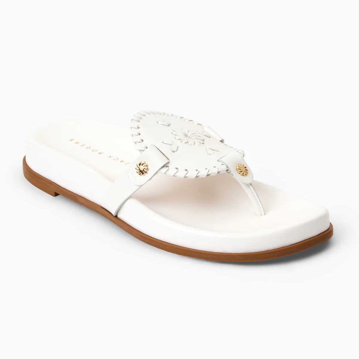 Jack Rogers Collins Casual Sandal — White Nappa Leather | Jack Rogers