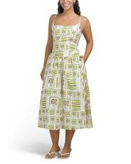 Linen Blend Floral Midi Dress | TJ Maxx