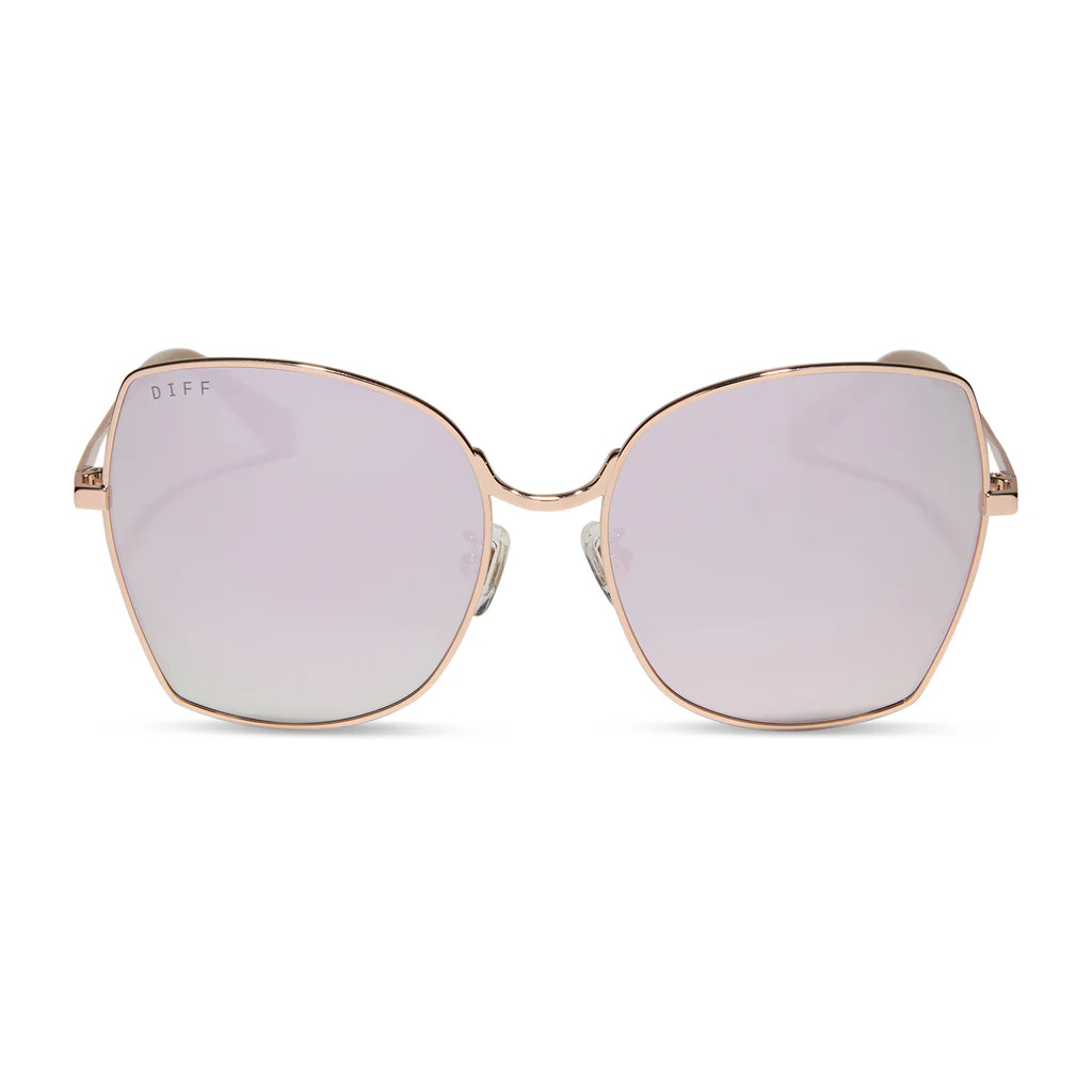 DONNA - CHAMPAGNE + CHERRY BLOSSOM MIRROR + POLARIZED SUNGLASSES | DIFF Eyewear