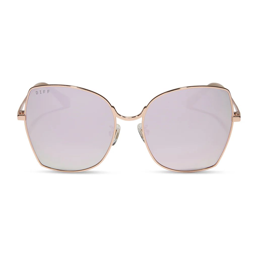 DONNA - CHAMPAGNE + CHERRY BLOSSOM MIRROR + POLARIZED SUNGLASSES | DIFF Eyewear