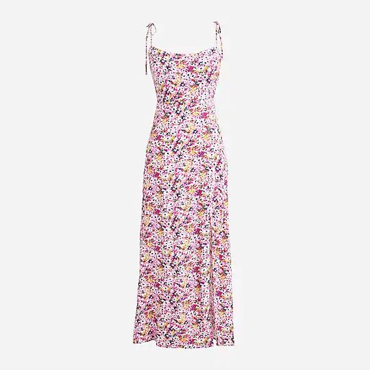 Kauai tie-shoulder midi dress in floral | J.Crew US