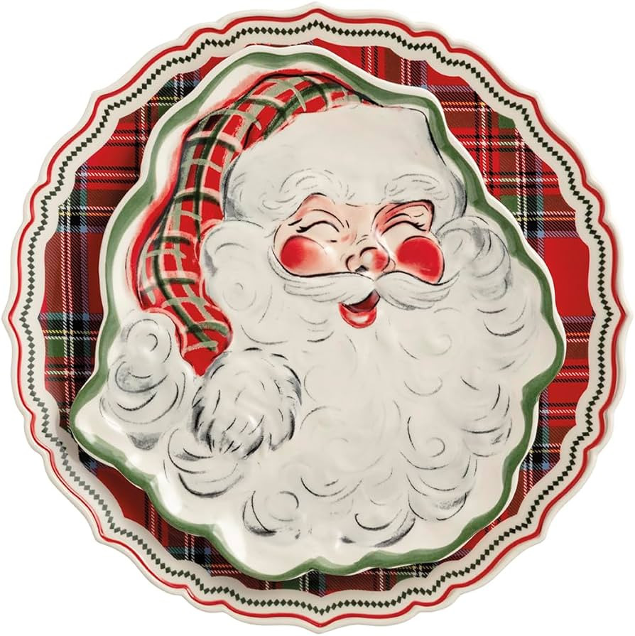 Mud Pie Christmas Tartan & Santa Platter Set | Amazon (US)