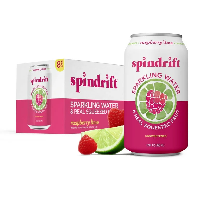 Spindrift Sparkling Water, Raspberry Lime, 12 Fl Oz, 8 Ct | Walmart (US)