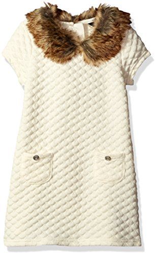 Nautica Girls' Double Knit Quilted Dress With Faux Fur Collar | Amazon (US)