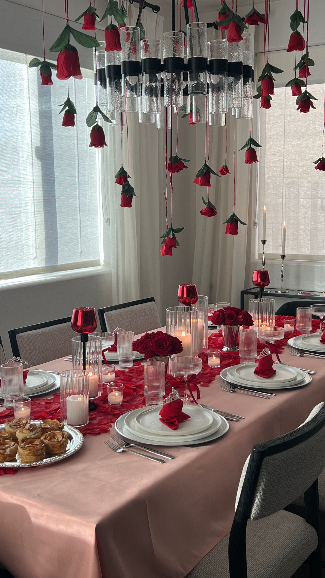 Valentine tablescape, Galentine tablescape decor, falling roses, rose decor

#LTKSeasonal #LTKHome #LTKValentine