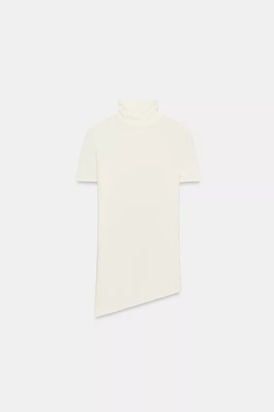 ASYMMETRIC TURTLENECK T-SHIRT | Zara US