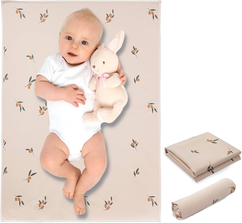 Vegan Leather Baby Changing Mat - Wipeable Portable Changing Pad, Foldable Travel Changing Mat fo... | Amazon (US)
