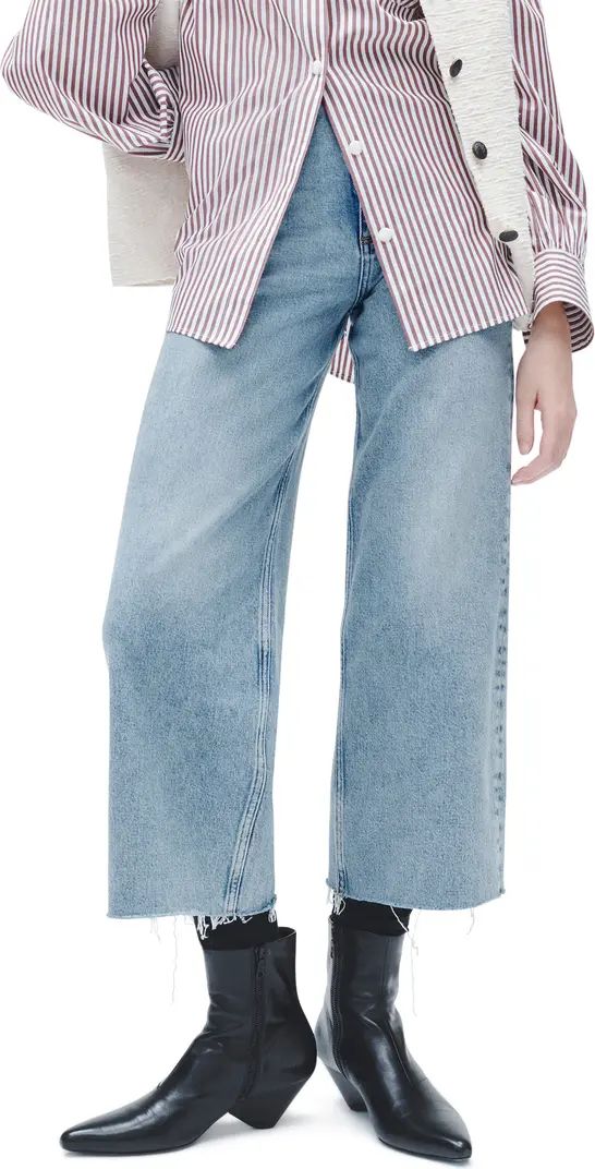 Andi Raw Hem High Waist Ankle Wide Leg Jeans | Nordstrom