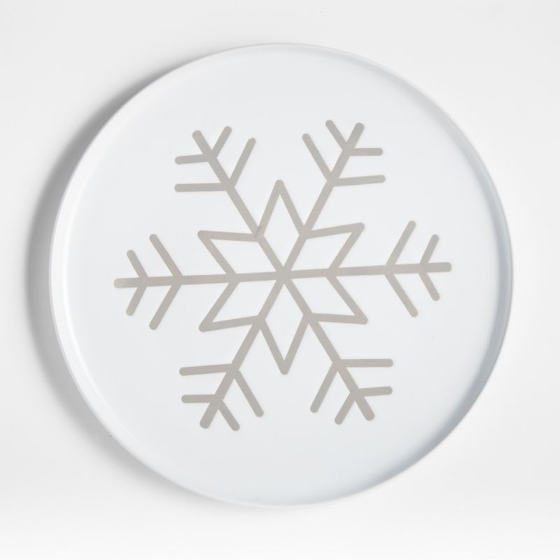 Snowflake Wren Dinner Plate | Crate and Barrel | Crate & Barrel