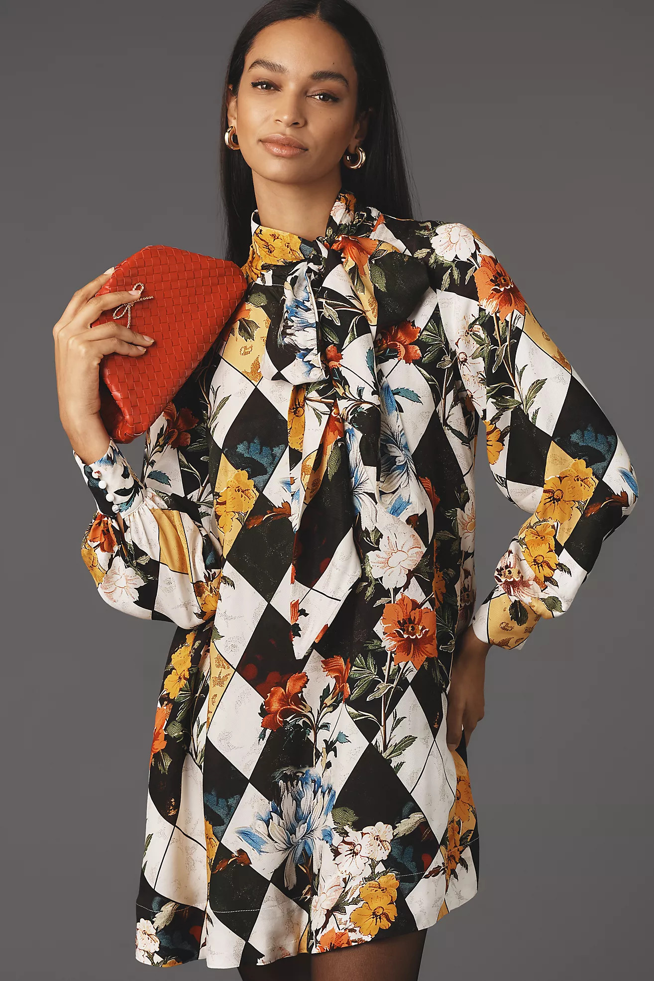 The Caroline Tie-Neck Mini Dress by Maeve | Anthropologie (US)