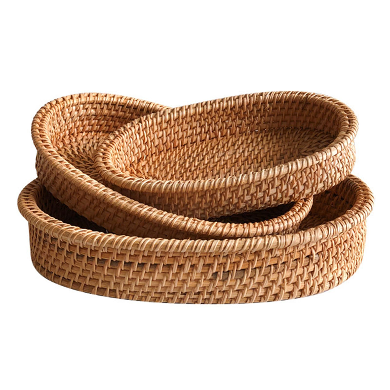 ZEAYEA Set of 3 Rattan Bread Baskets, Natural Handmade Woven Fruit Baskets for kitchen Pantry, St... | Amazon (US)