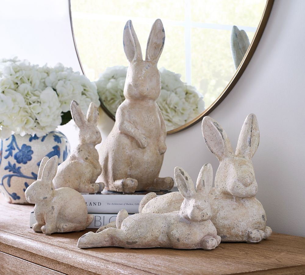 Handcrafted Terracotta Bunny Sculptures | Pottery Barn (US)