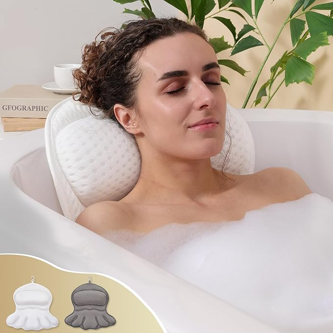 Bath Pillow Luxury Bathtub Pillow, Extra Soft & Comfortable Bath Pillows for Tub Head Neck and Ba... | Amazon (US)