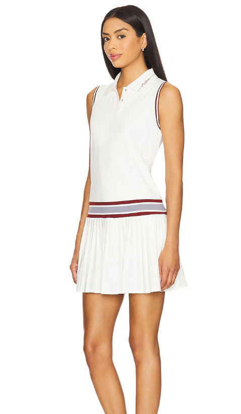 Bella Dress
Malbon Golf
77% polyester, 23% spandex
Machine wash
Detachable biker shorts lining
Partial front snap button closure
Logo detail along collar
Pleated skirt 

 #LTKActive #LTKOver40 #LTKStyleTip
