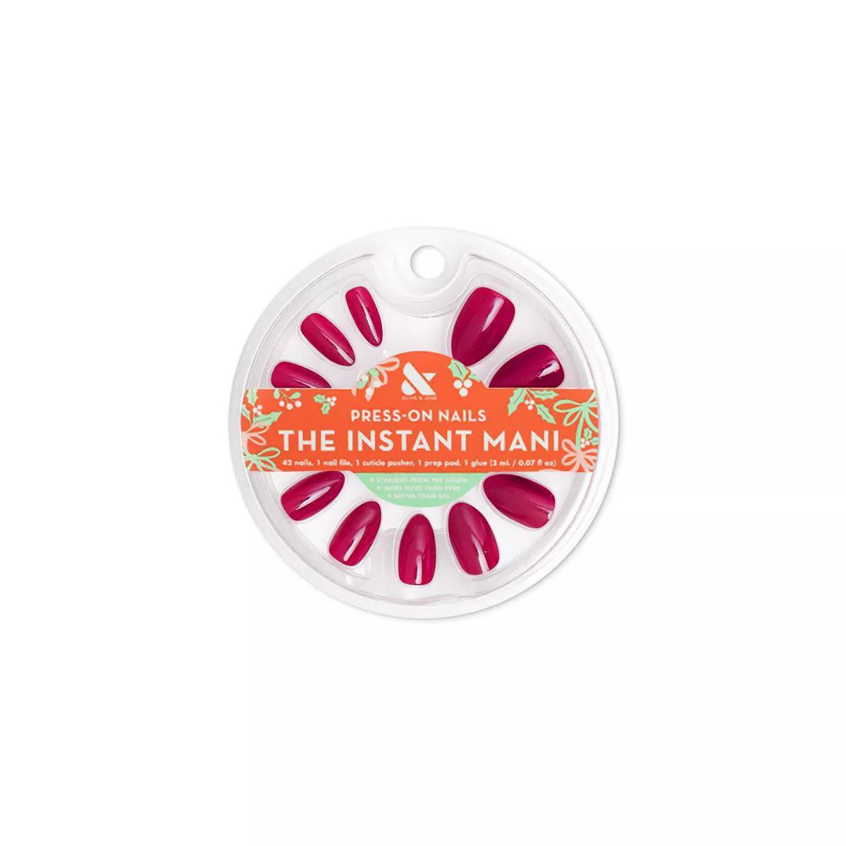 Olive & June Press-On - M Almond - Magenta Chrome - 42ct | Target