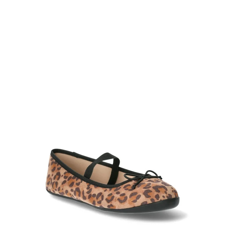 Wonder Nation Girl's Bow Ballet Flat Dress Shoes | Walmart (US)