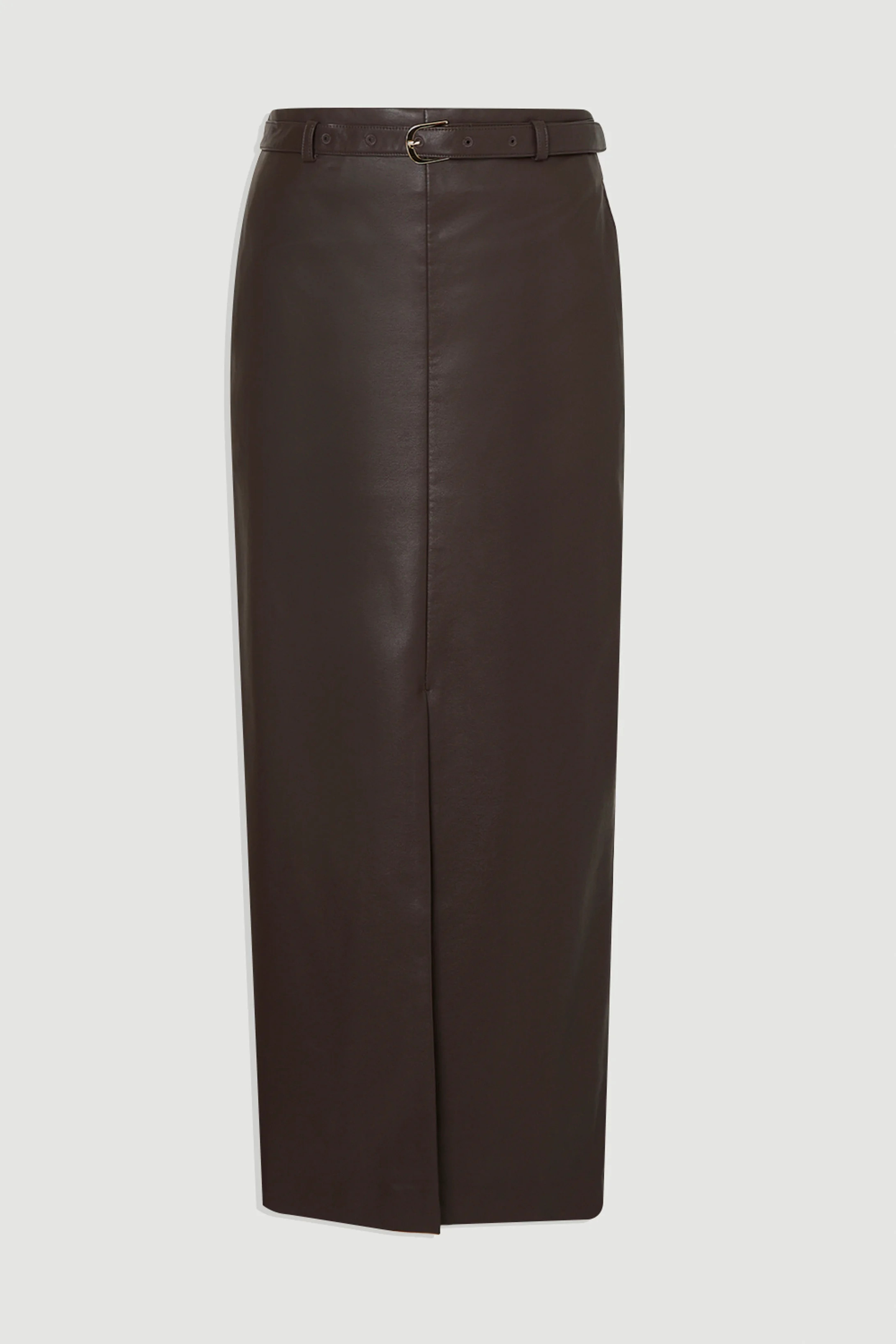 Faux Leather Tailored Midi Pencil Skirt | Karen Millen US