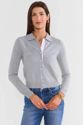 Gray Knit Button Up Sweater | Avara