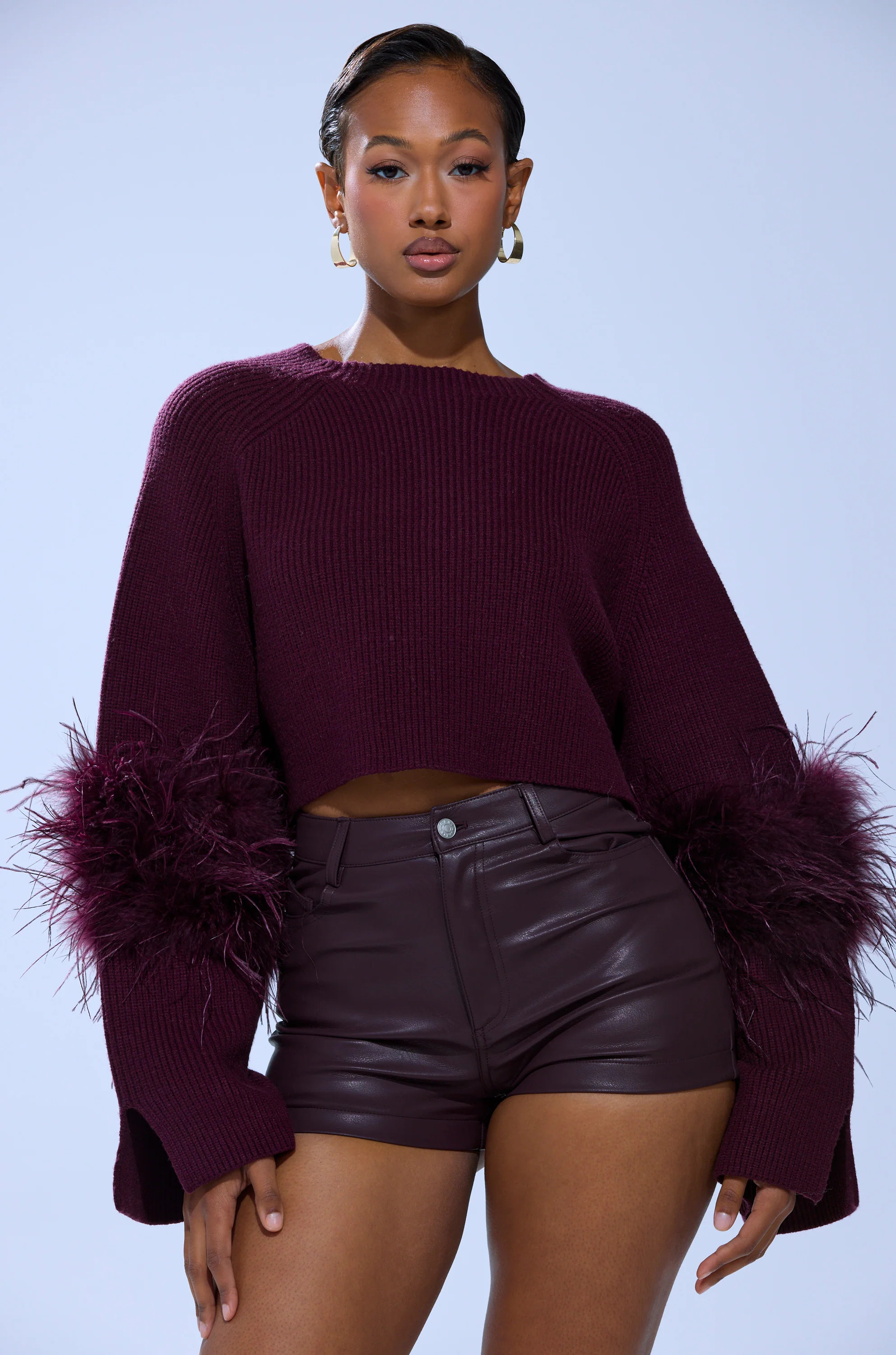 MILLY FEATHER TRIM SWEATER | AKIRA
