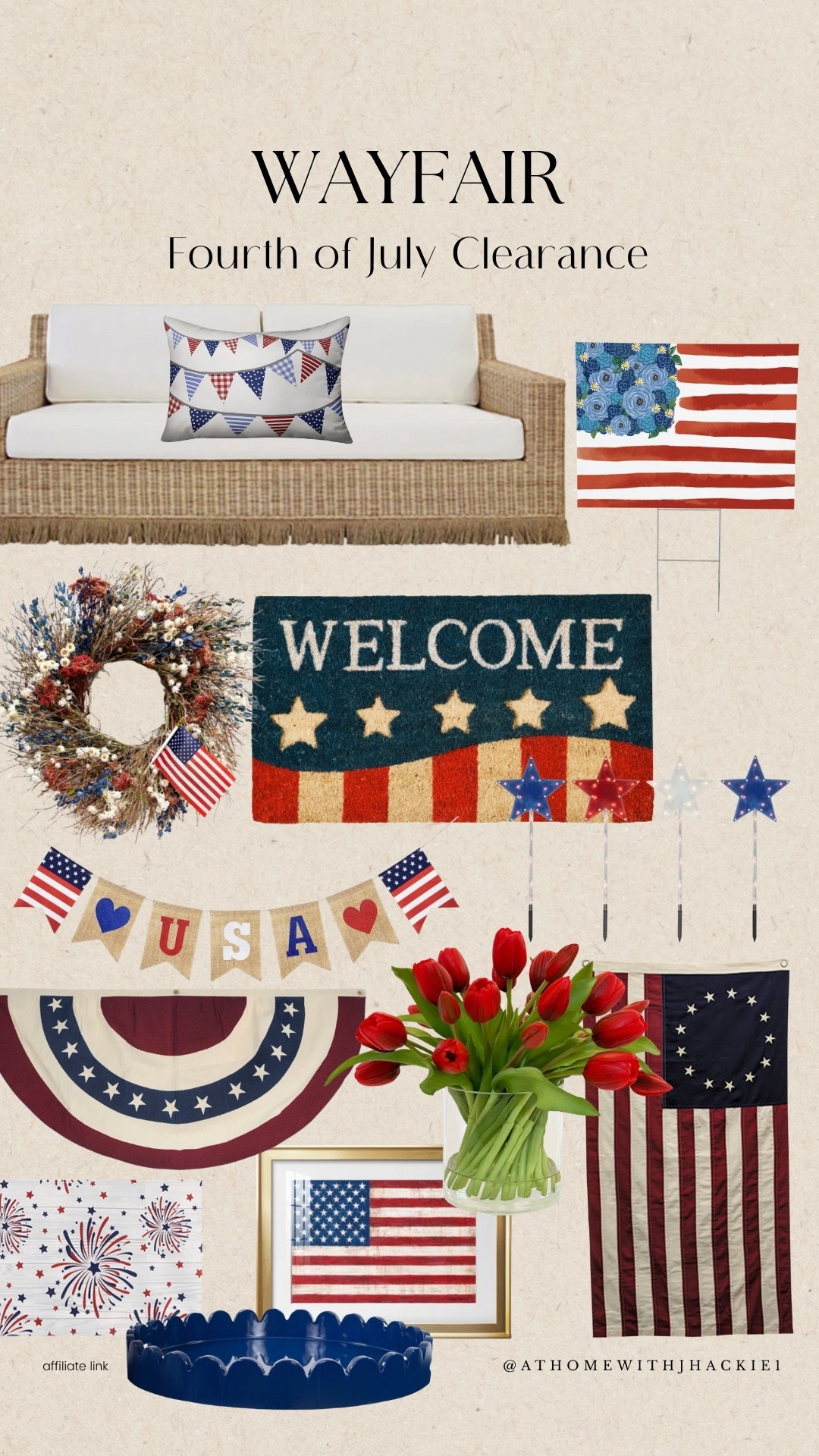 #ad Summer hosting season is officially here, and these 🇺🇸 Fourth of July finds are making it so easy to give your porch, patio, and outdoor spaces a festive refresh without overspending! ❤️🤍💙

From the cutest patriotic doormats and wreaths to outdoor seating, flags, planters, and entertaining essentials, I rounded up my favorite pieces that instantly make your home feel celebration-ready.

The best part? ✨ Wayfair's Fourth of July Clearance is happening now with up to 70% off, plus fast & free shipping on orders over $35. If you've been waiting to update your outdoor space or grab summer décor, this is one of the best times to shop.

@wayfair #Wayfair #WayfairPartner

#LTKSeasonal #LTKHome #LTKSaleAlert