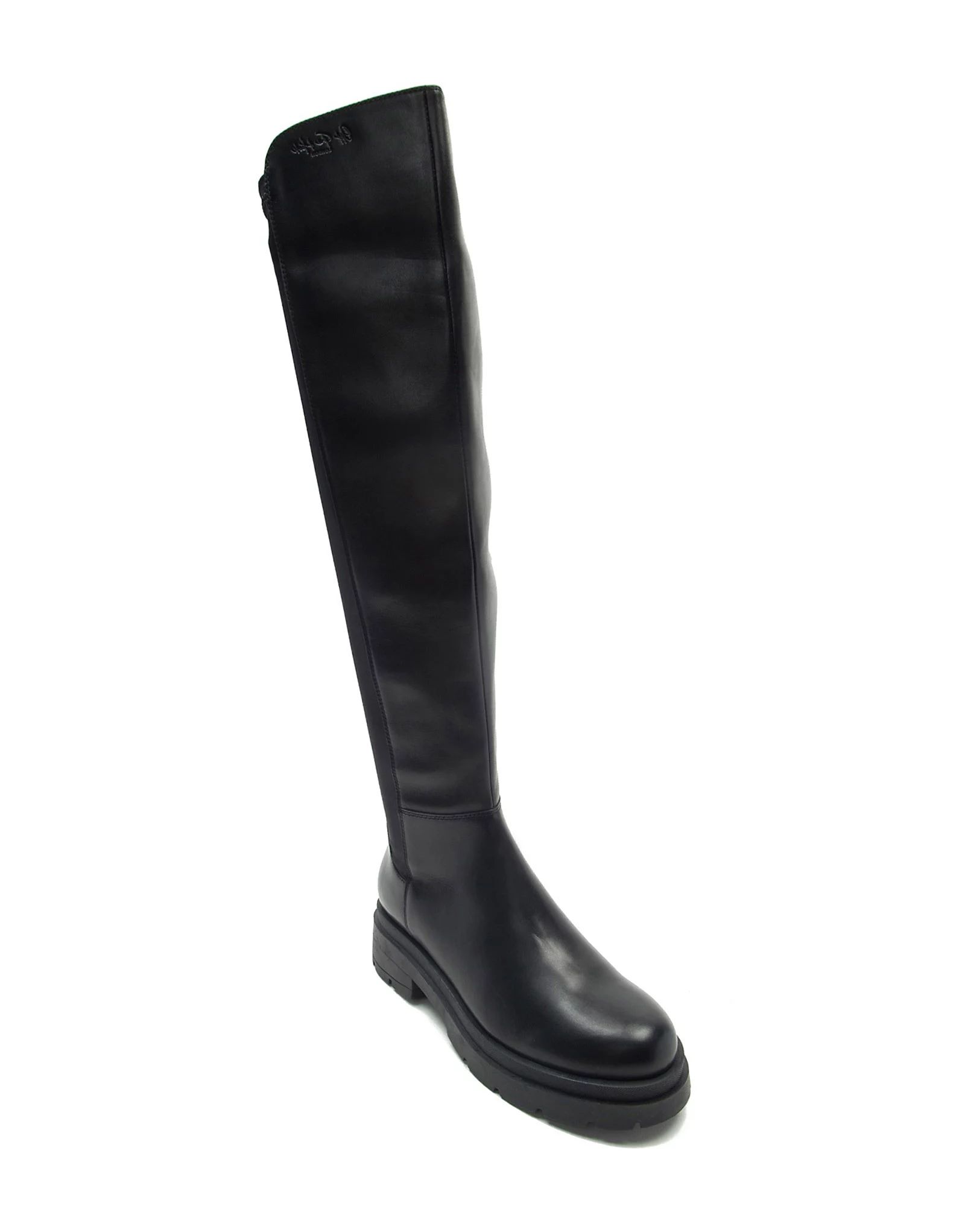Off The Hook 'brixton' leather biker knee zip boot in black | ASOS (Global)