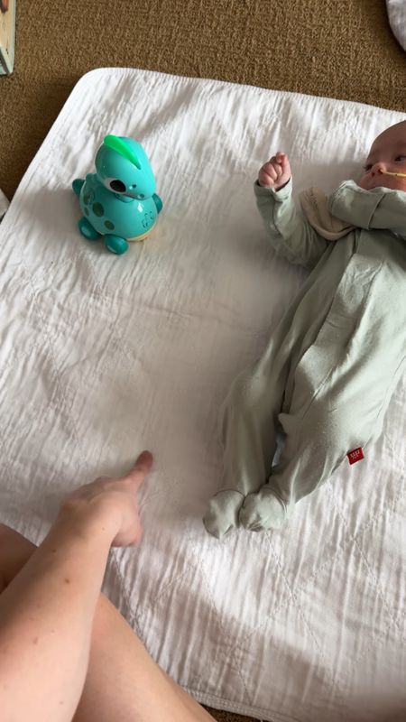 Dinosaur toy great for tummy time audio and visual tracking.
Water resistant, washable, pads perfect for diaper changes.  

#LTKBaby #LTKHome #LTKKids