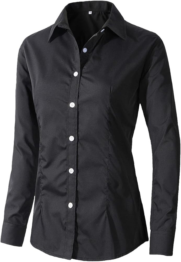 Beninos Women's Formal Work Wear White Simple Shirt | Amazon (US)