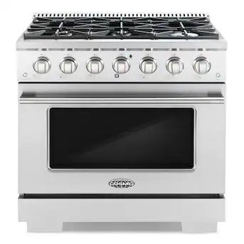 Cosmo 36-in 6 Burners 4.5-cu ft Freestanding Natural Gas Range (Stainless Steel) | Lowe's