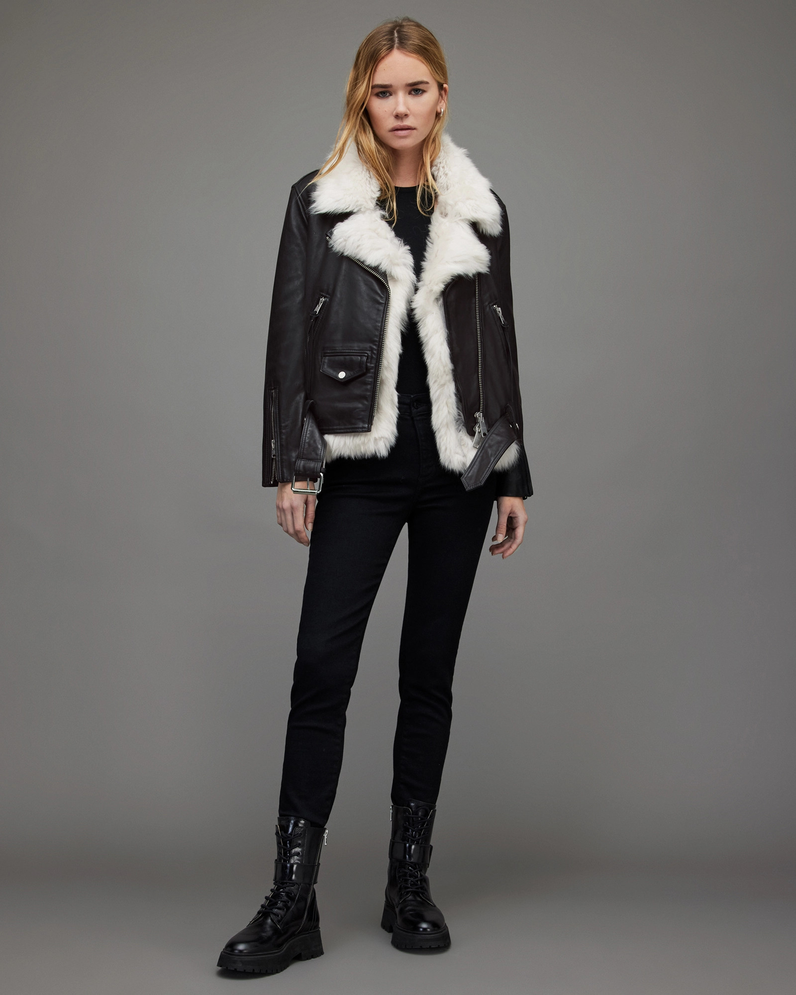 Luna 4-in-1 Shearling Biker Jacket | AllSaints UK