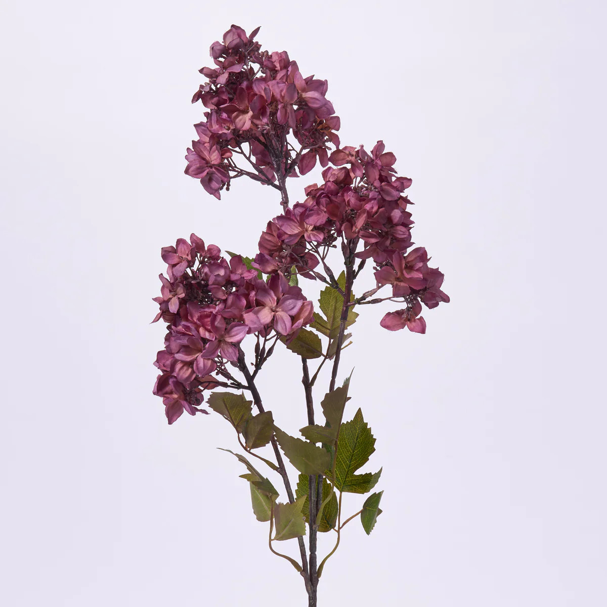 Aubergine Purple Hydrangea Bloom Single Long Stem Faux Floral Branch Spray - 38" | Darby Creek Trading